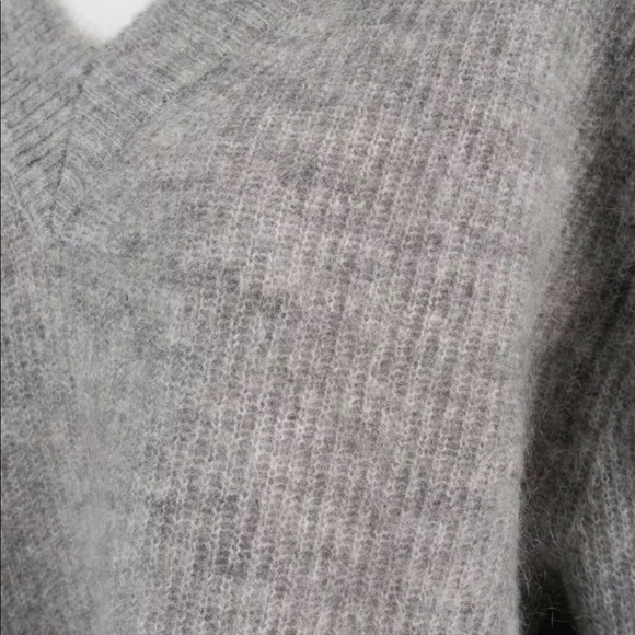 Zara Womens Oversized Sweater S Gray Mohair Wool - Picture 4 of 11